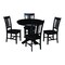 International Concepts 36 in. Solid Wood Round Top Dining Table with 4 Chairs in Black K46-36RT-23B-C10-4 - alternate 1